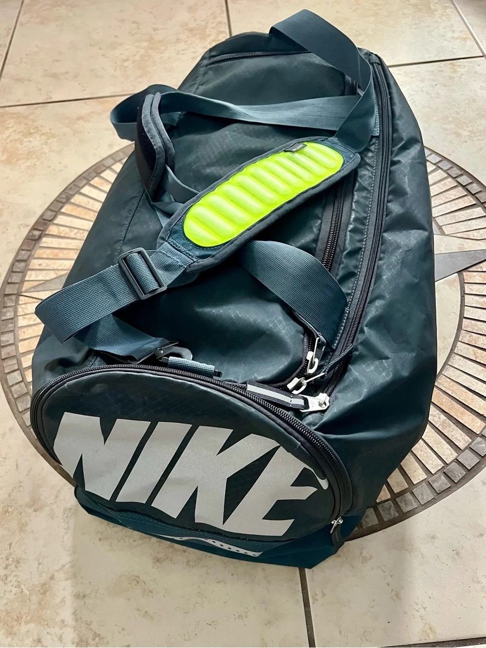 Nike Duffel Bag with Neon Lime Detail